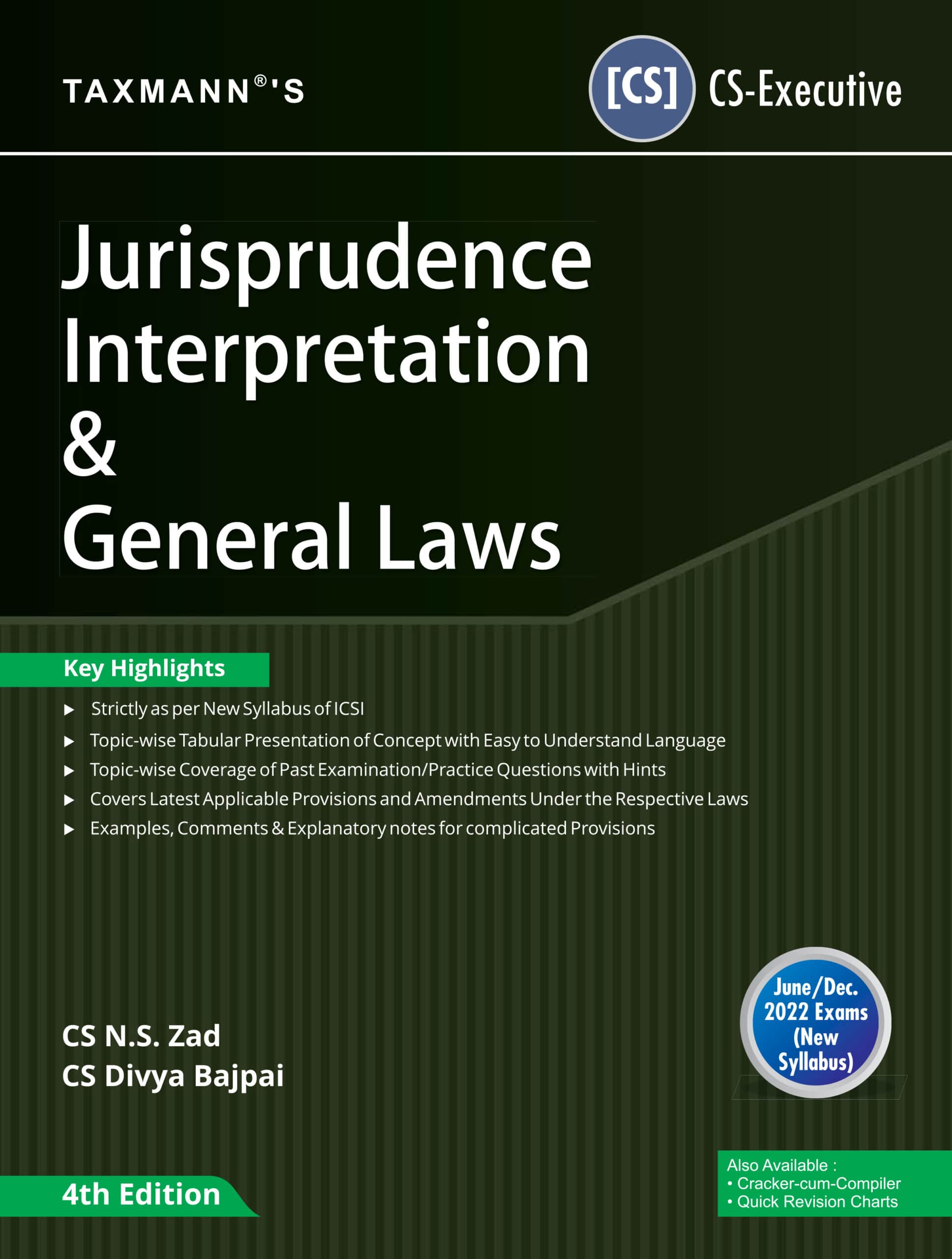 Taxmann Jurisprudence Interpretation & General Laws (CS-Executive) (New ...