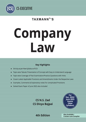 Taxmann Company Law (CS-Executive) (New Syllabus) By N S Zad For Dec ...